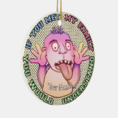 Speelse gezichtsuitdrukking familie keramisch ornament (Rechts)