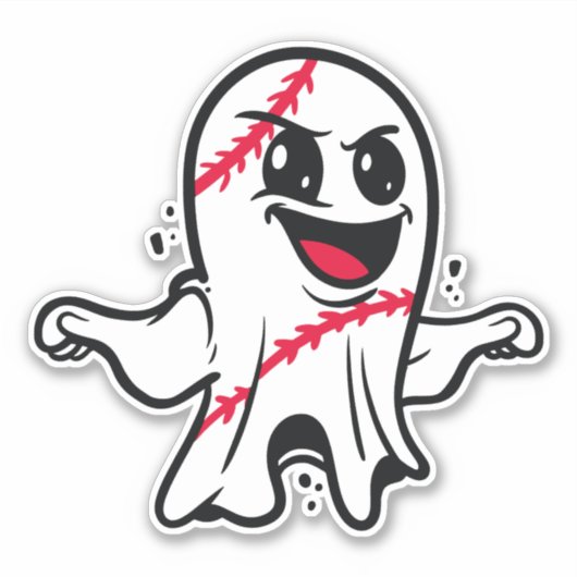 SPEELSE GHOST HALLOWEEN HONKBAL STICKER (Voorkant)