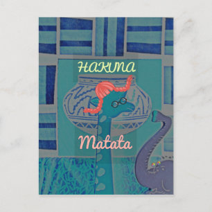 Speelse Giraffe Art: een Afrikaans genot Briefkaart