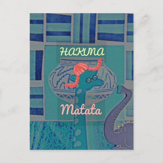 Speelse Giraffe Art: een Afrikaans genot Briefkaart (Voorkant)