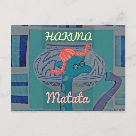 Speelse Giraffe Art: een Afrikaans genot Briefkaart (Voorkant)