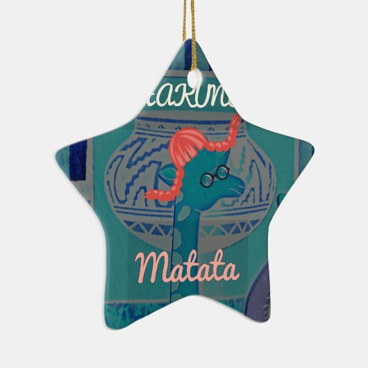 Speelse Giraffe Art: een Afrikaans genot Keramisch Ornament (Rechts)