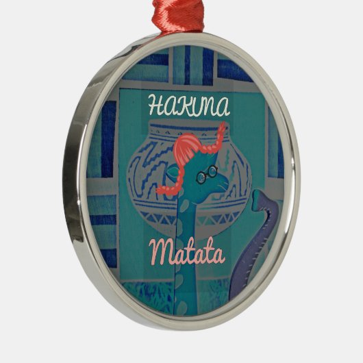 Speelse Giraffe Art: een Afrikaans genot Metalen Ornament (Rechts)