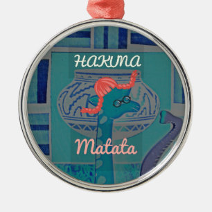 Speelse Giraffe Art: een Afrikaans genot Metalen Ornament