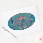 Speelse Giraffe Art: een Afrikaans genot Ovale Sticker (Envelop)