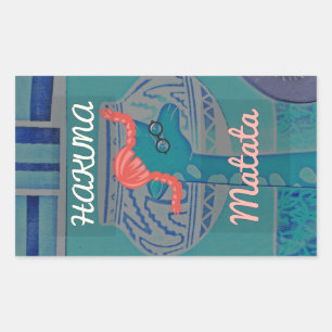 Speelse Giraffe Art: een Afrikaans genot Rechthoekige Sticker