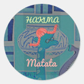 Speelse Giraffe Art: een Afrikaans genot Ronde Sticker (Voorkant)