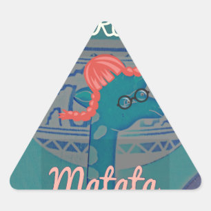 Speelse Giraffe Art: een Afrikaans genot Sticker