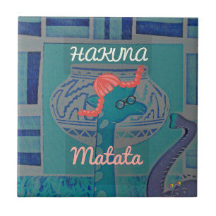 Speelse Giraffe Art: een Afrikaans genot Tegeltje