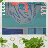 Speelse Giraffe Art: een Afrikaans genot Theedoek (Gevouwen)