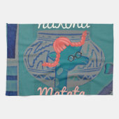 Speelse Giraffe Art: een Afrikaans genot Theedoek (Horizontaal)