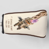 Speelse Giraffe Funny Golf Head Hoesje Aangepaste  Golfheadcover (Voorkant)