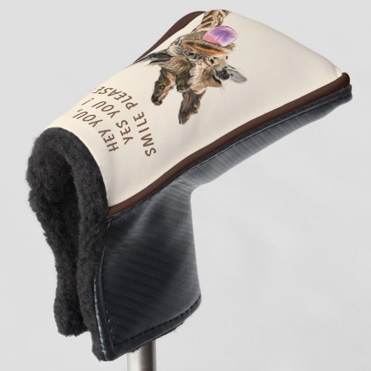 Speelse Giraffe Funny Golf Head Hoesje Aangepaste  Golfheadcover (3/4 voorkant)