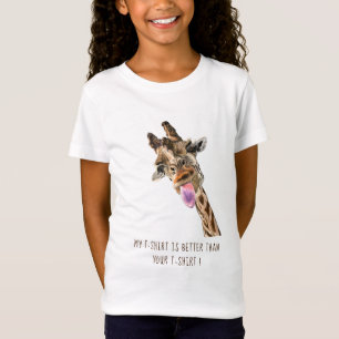 Speelse Giraffe Funny Kind T-shirt - aangepaste te