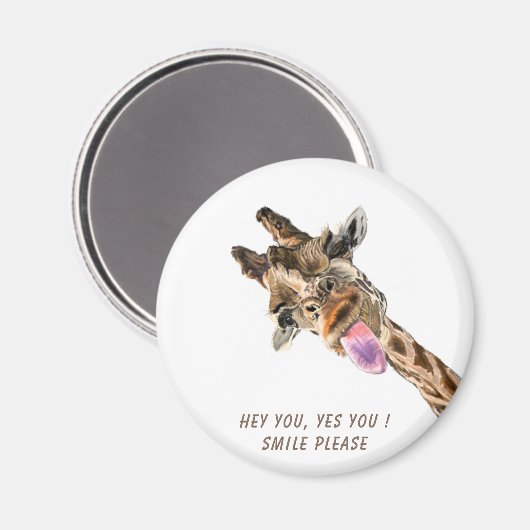 Speelse Giraffe Funny Magnet Gift - Smile (Voorkant / Achterkant)