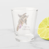 Speelse Giraffe Funny Shot Glass juicht Jouw tekst Glas (Achterkant)