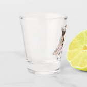 Speelse Giraffe Funny Shot Glass juicht Jouw tekst Glas (Links)