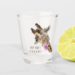 Speelse Giraffe Funny Shot Glass juicht Jouw tekst Shot Glas