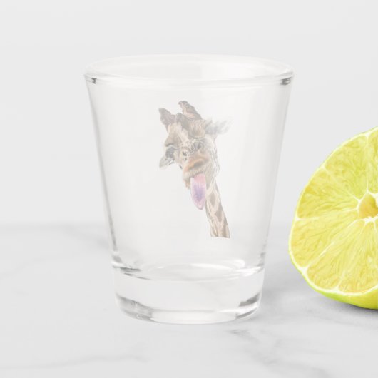 Speelse Giraffe Funny Shot Glass Shot Glas (Achterkant)