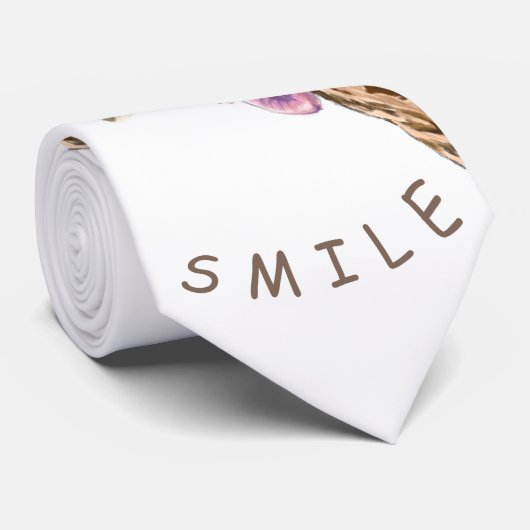 Speelse Giraffe Funny Stropdas - Smile - Jouw teks (Opgerold)