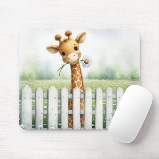 Speelse Giraffe met Daisy Muismat (Met muis)