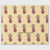 Speelse Giraffe Stroll Cadeaupapier (Vlak)
