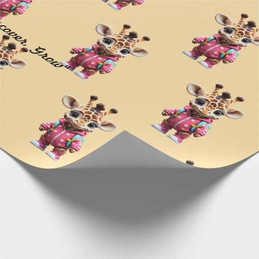 Speelse Giraffe Stroll Cadeaupapier (Hoek)