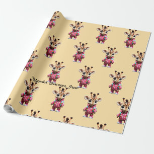 Speelse Giraffe Stroll Cadeaupapier