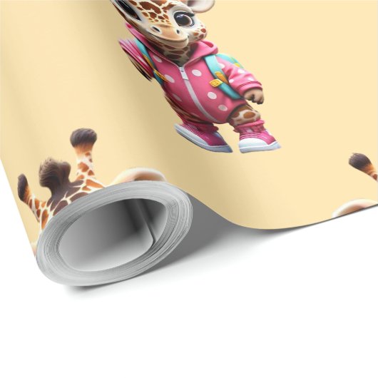 Speelse Giraffe Stroll Cadeaupapier (Rol Hoek)