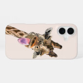 Speelse Giraffe Tong Uit iPhone 16 Hoesje (Achterkant horizontaal)