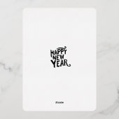 Speelse glamoureuze nieuwjaar kleurrijke ballonnen folie uitnodiging (Achterkant)