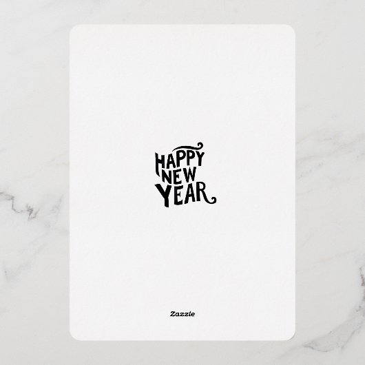 Speelse glamoureuze nieuwjaar kleurrijke ballonnen folie uitnodiging (Achterkant)