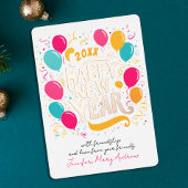 Speelse glamoureuze nieuwjaar kleurrijke ballonnen folie uitnodiging