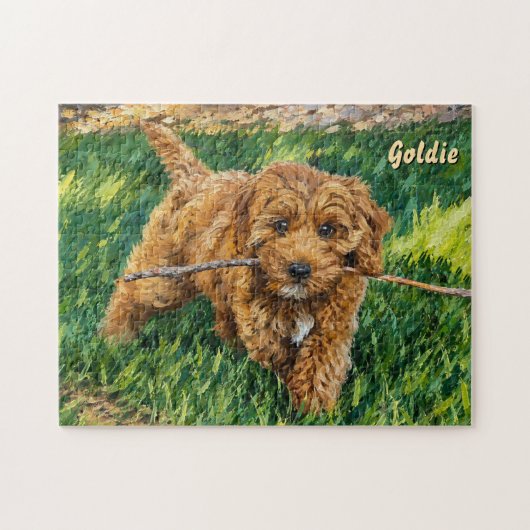 Speelse Golden Doodle Puzzel (Horizontaal)