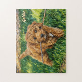 Speelse Golden Doodle Puzzel (Verticaal)