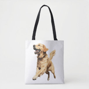 Speelse Golden Retriever Puppy - Vrolijke Pet Illu Tote Bag