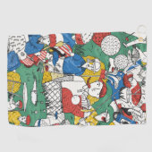 Speelse golfkunst met  vibes golfhanddoek (Horizontaal)