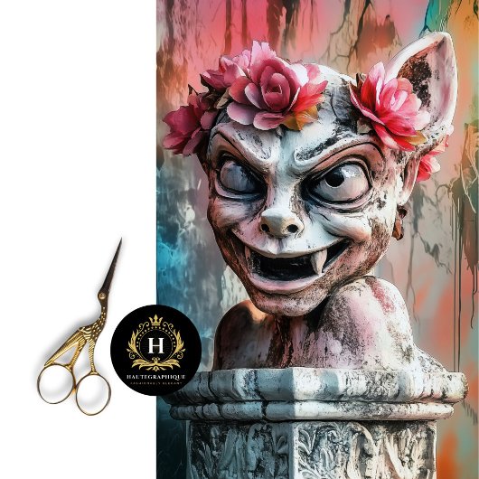 Speelse Gotische Parijs Gargoyle Decoupage Tissuepapier
