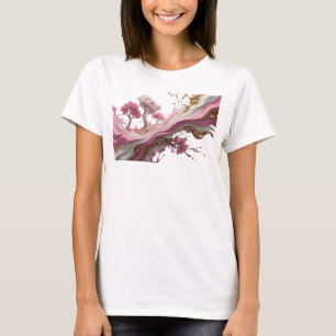 Speelse Goud ABSTRACTE KUNST Artistiek Motief T-shirt