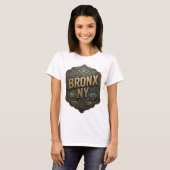 Speelse Goud BRONX NY Statement T-shirt (Voorkant volledig)