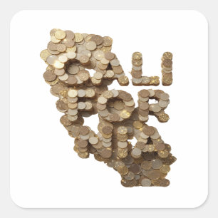 Speelse Goud CALIFORNIË Sticker Ontwerp