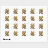 Speelse Goud GOUDEN BOOM Decal ontwerp Vierkante Sticker (Vel)
