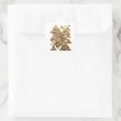 Speelse Goud GOUDEN BOOM Decal ontwerp Vierkante Sticker (Tas)