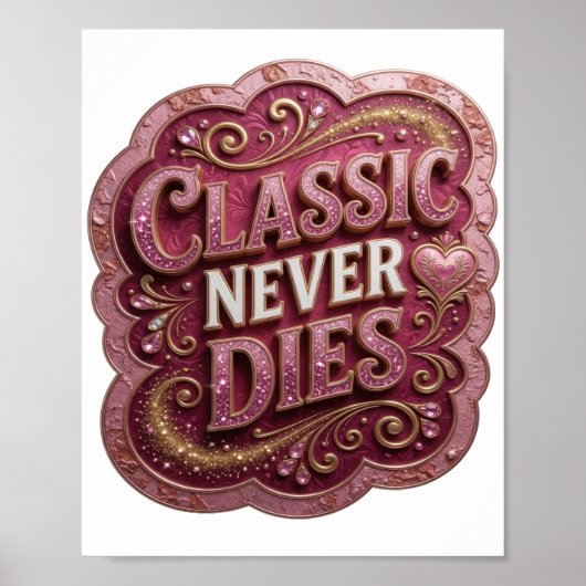 Speelse Goud KLASSEKER GAAT NOOIT DOOD Design Poster (Voorkant)