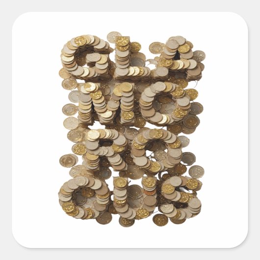 Speelse Goud NIET MEER Sticker Grafisch (Voorkant)