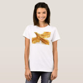 Speelse Gouden Abstracte Adelaar Kunstcompositie T-shirt (Voorkant volledig)