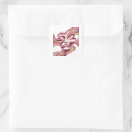 Speelse Gouden Abstracte Label Ontwerp (Tas)