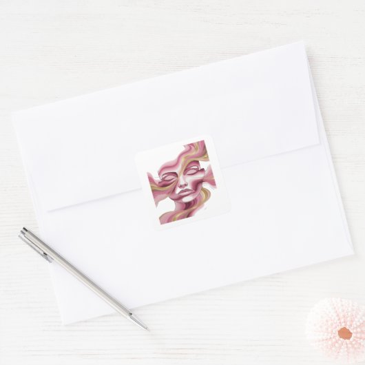 Speelse Gouden Abstracte Label Ontwerp (Envelop)