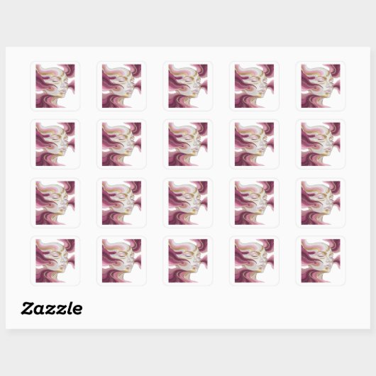 Speelse Gouden Abstracte Sticker Afdruk (Vel)