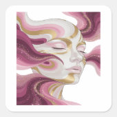 Speelse Gouden Abstracte Sticker Afdruk (Voorkant)